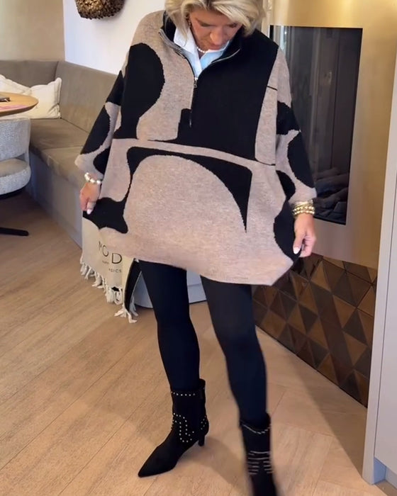 Genser Med Halv Glidelås Og Moteriktig Ståkrage