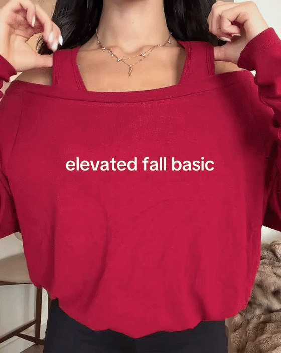 Topp Off-Shoulder Falsk Todelt Langermet