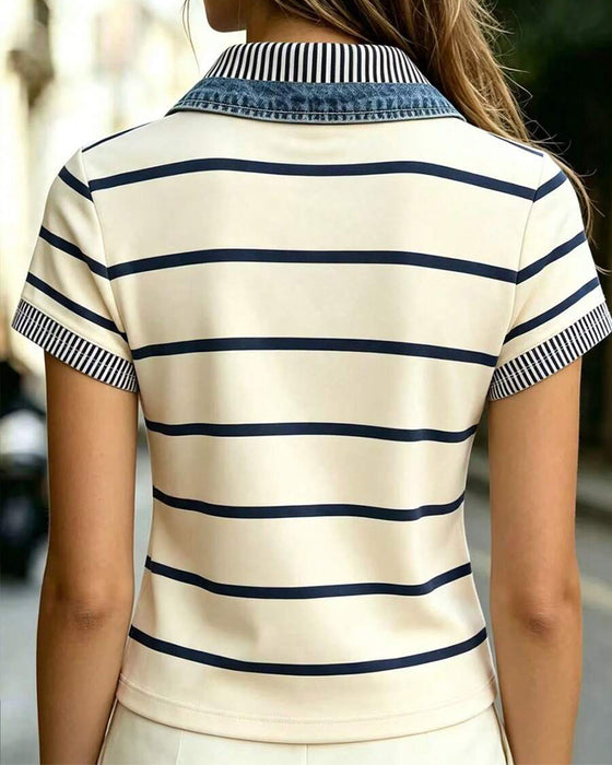 Bluse Stripet Casual Slag