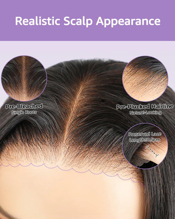 Silkeaktig Rett Lett Brukbar Glueless Parykker