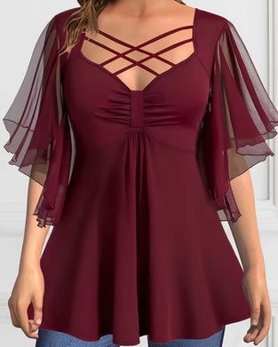 V‑Hals Enfarget Bluse