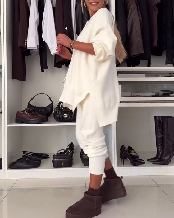 Todelt sett - ensfarget genser og bukse