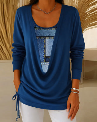 Topp Snøring Falsk To-delt Langermet