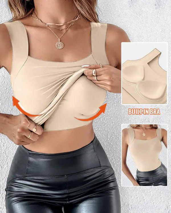 🔥 Tank U-Hals Shapewear Innebygd Bh