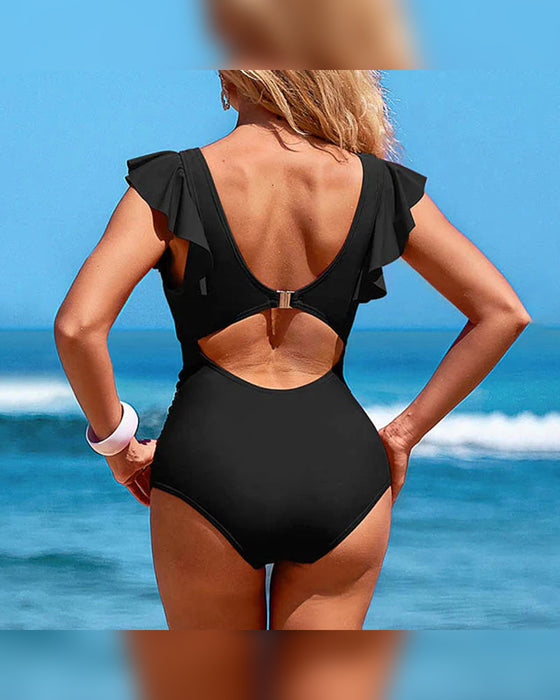 Sexy Rysj Ett Stykke Badedrakt – Rysjedetalj, Magekontroll & Levende Farger
