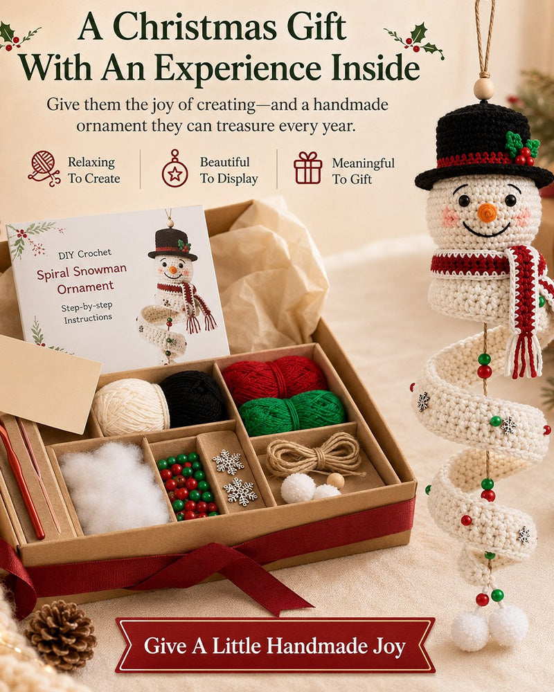 ☃️ DIY Kit Snømann I Spiral Hekling