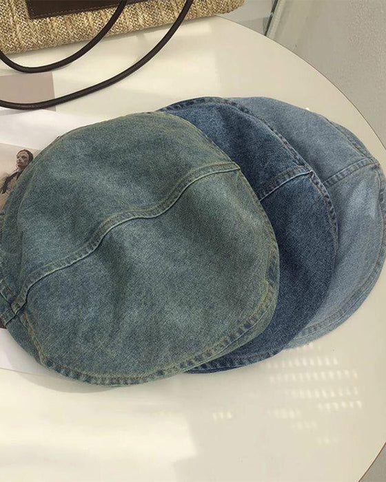 Beret Kvinner Vintage Denim