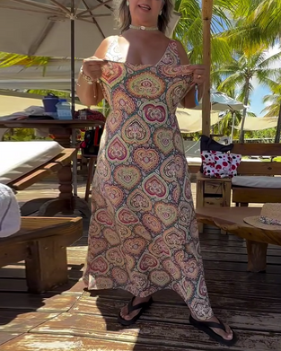 Badedrakt Stroppeløs Hjerte Ferieprint