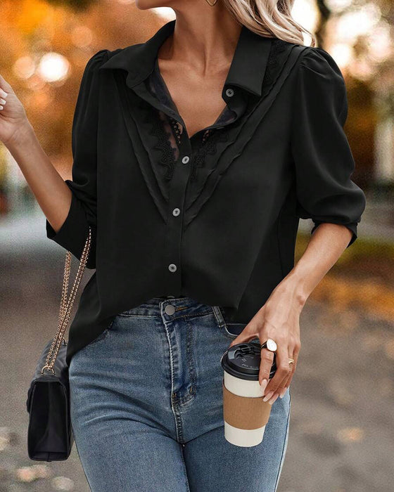 Bluse Puffermet Knipling Lappeteppe