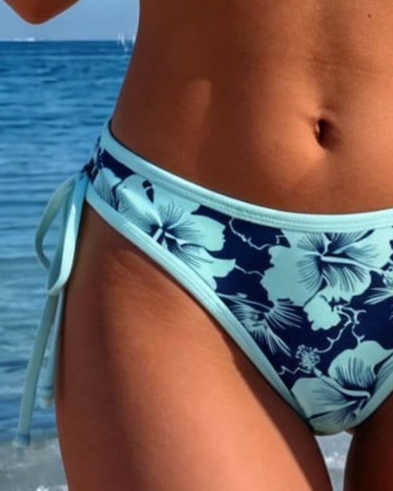 Bikini Blomstret Trekant Kopp Knyte