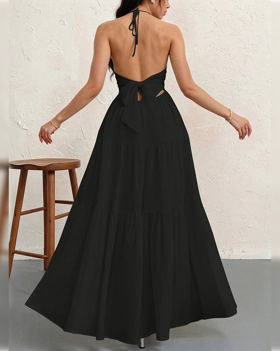 Kjole Mote Solid Halter