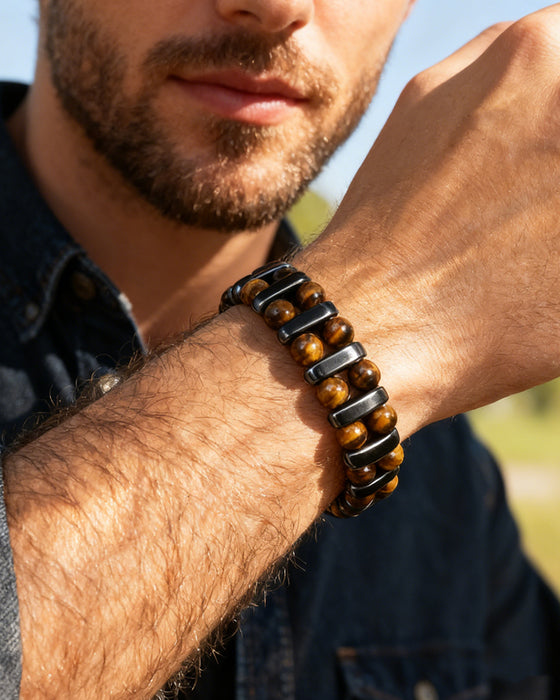 Naturlig Tigerøye Sten Armbånd