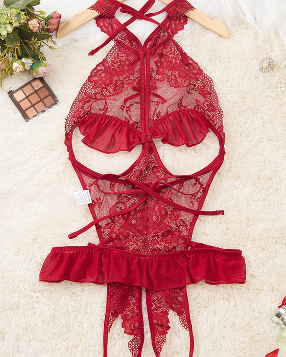 Seks Ett-Dels Undertøy Med Knipling Og Utringning