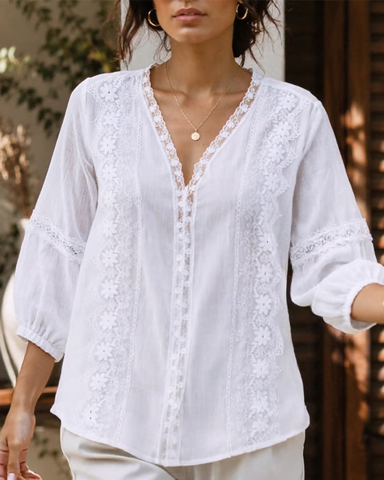 Bluse V-Hals Enfarget