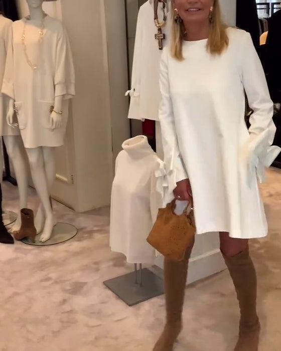 Kjole Modig Rund Hals Sløyfe Erm