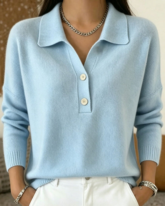 Pullover Halvknapp Knapp Casual