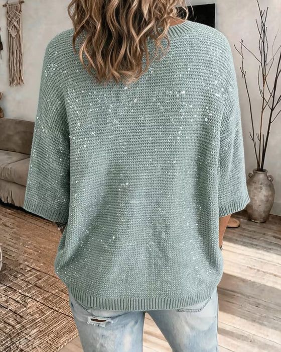 Pullover Rundhalset 3/4 Erme Casual