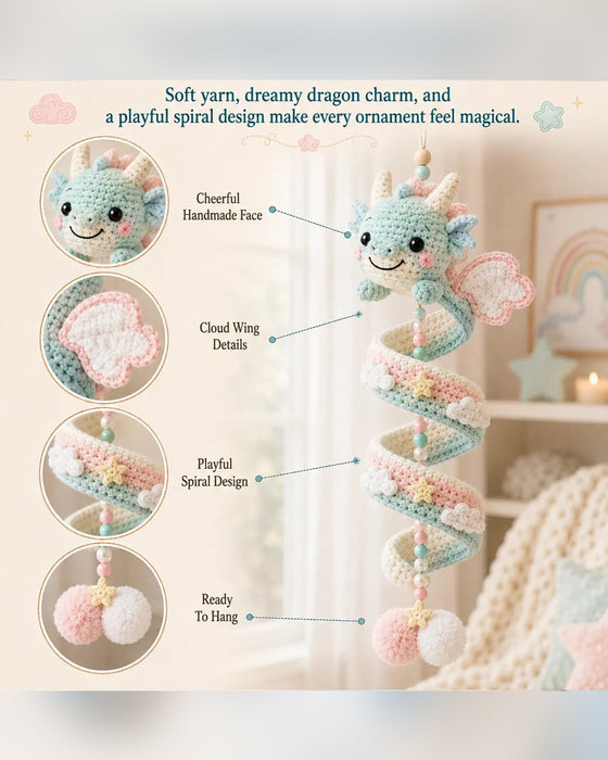 🐉 Nybegynnervennlig DIY-sett for et fortryllet drage-spiralhengende ornament | Komplett sett inkludert alle verktøy og en trinn-for-trinn-veiledning 💕