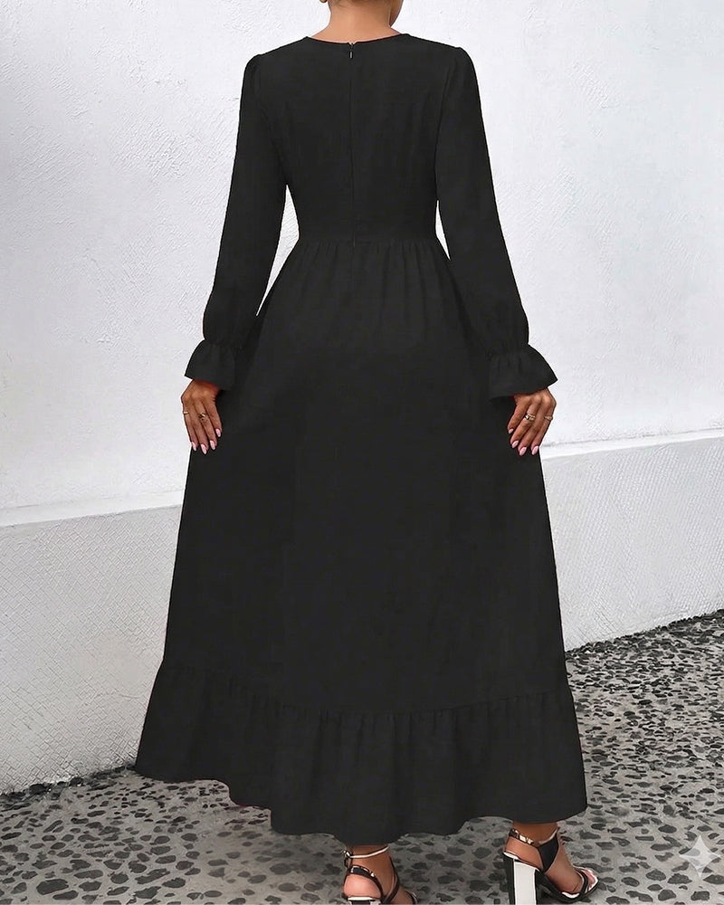 Kjole Firkantet Halslinje Tettsittende Midje A-Linje