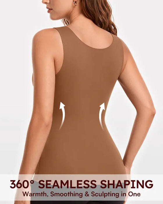 Tank Topp Dame 3-I-1 Lett Tilpasset Myk Termisk Shapewear Innebygd Bh