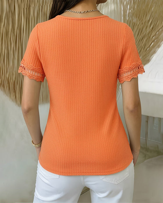 T-Shirt Enfarget Blonder Korte Ermer