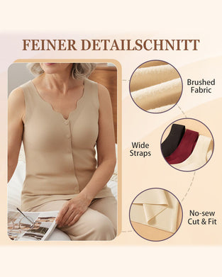 Tank Top Termisk Forknapper Integrert Brystholder