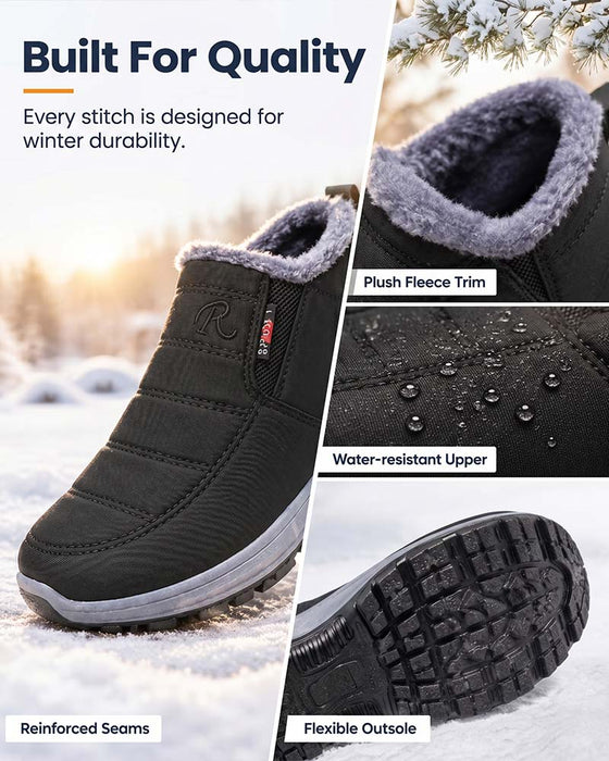 Vinter Tykt Fôrede Snøstøvler, Slip-On Varme Casual Sko For Dame Og Herre