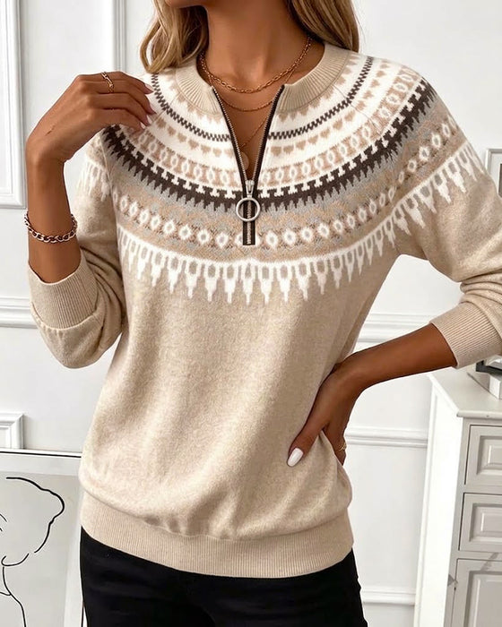 Sweatshirts Fargeblokk Glidelås Lang Erme
