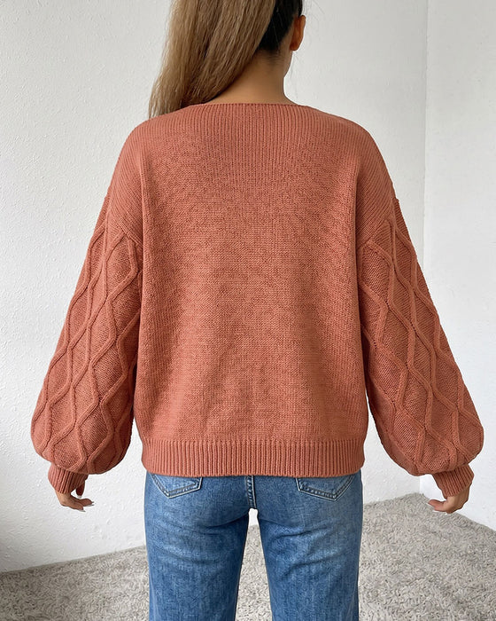 Pullover Lanterne Erme Argyle Mote Strikket