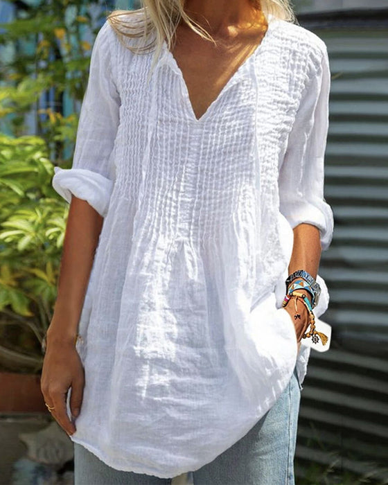 Bluse V-Hals Snor Solid