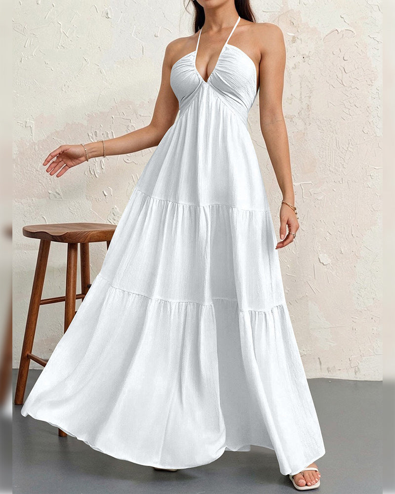 Kjole Mote Solid Halter