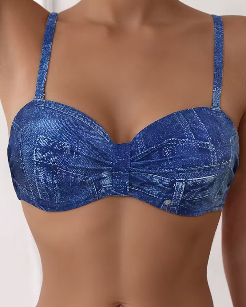 Bikini Vintage Trykt Splitt