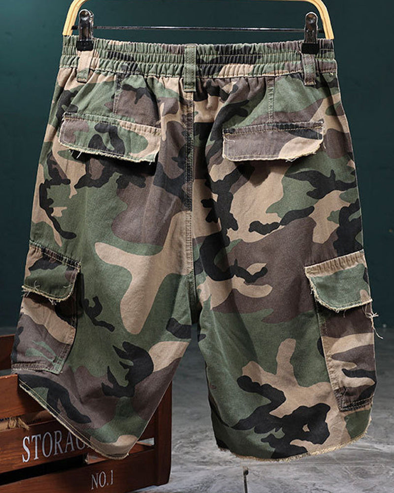 🔥 Herrer Shorts Cargo Kamuflasje Med Nagler