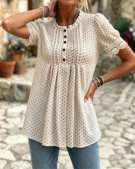 Bluse Boble Erme Polka Dot