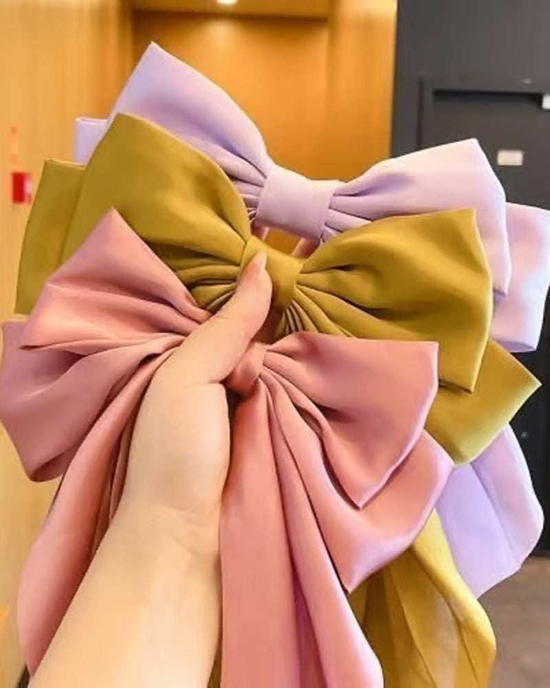 🔥 Stor Sløyfe Hårklemme For Kvinner – Bryllup & Hverdag Hestehale Accessory Med Lang Hale