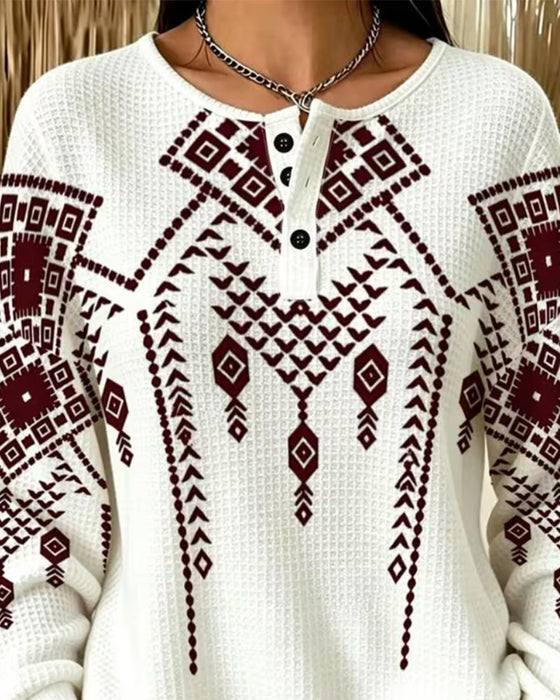 Sweatshirt Bohemisk Trykk Casual