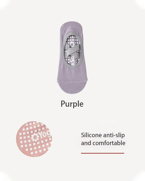 Usynlige damesokker for pilates og trening – med sklisikkert silikonbelegg, pustende og fukttransporterende (yoga/dans/innendørsaktiviteter)