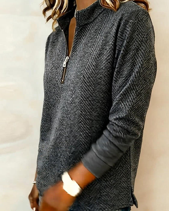 Genser Ståkrage Glidelås Casual