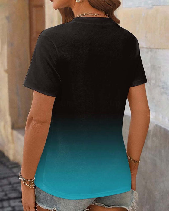 Bluse med gradienttrykk og uformell stil