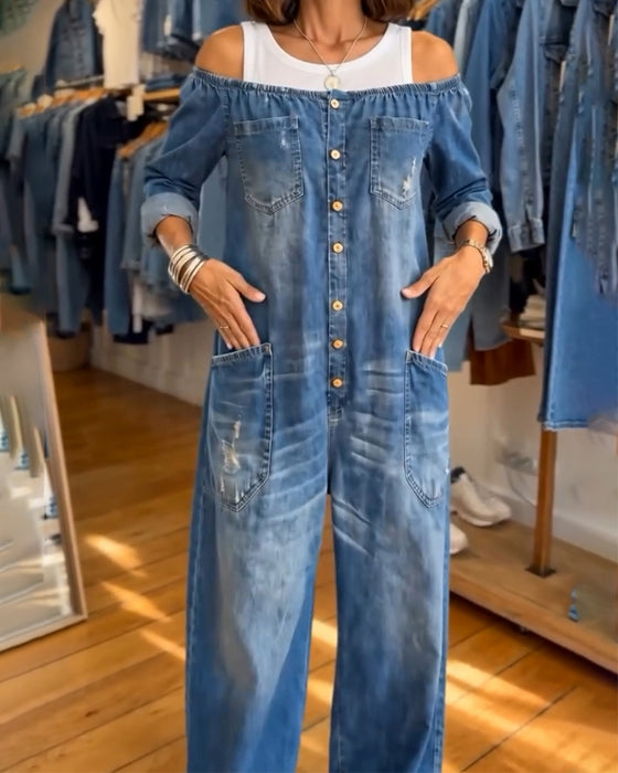 Jumpsuit Langermet Fargeblokk