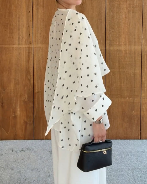 Bluse Polka Dot Uregelmessig