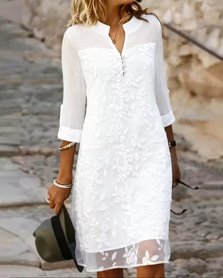 Kjole Robust Brodert Ensfarget