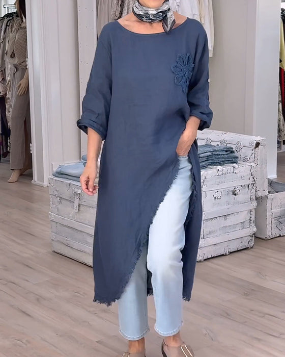 Skjorte Råkanter Sliss Asymmetrisk