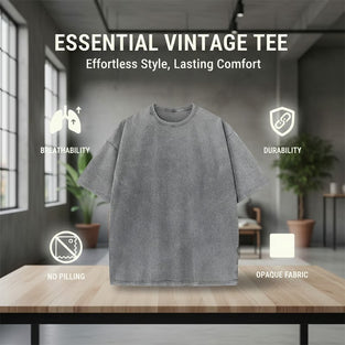 T-Skjorte Herre Vintage Løs