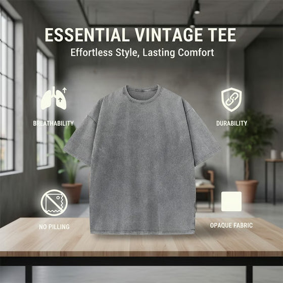 T-Skjorte Herre Vintage Løs
