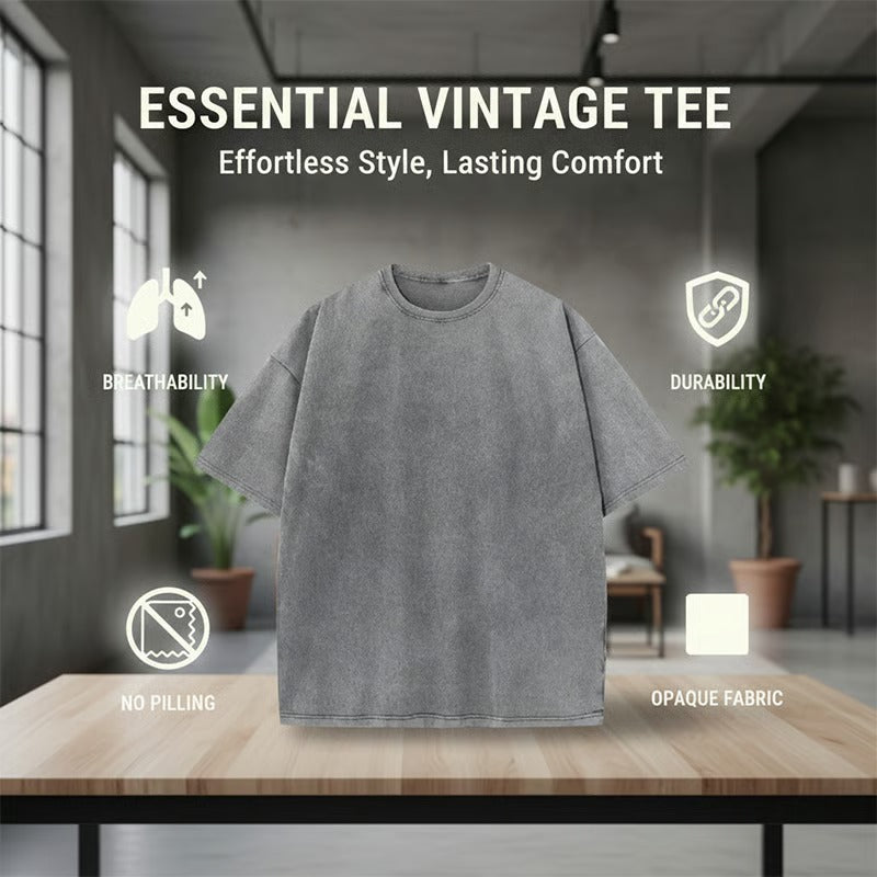 T-Skjorte Herre Vintage Løs