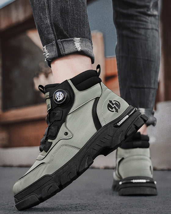 Sko Menns Utendørs Dreie Spenne Arbeid 🔄👞 – Vanntette 💦, Slipresistente 🚶‍♂️, Komfortable , Pustende 🌬️