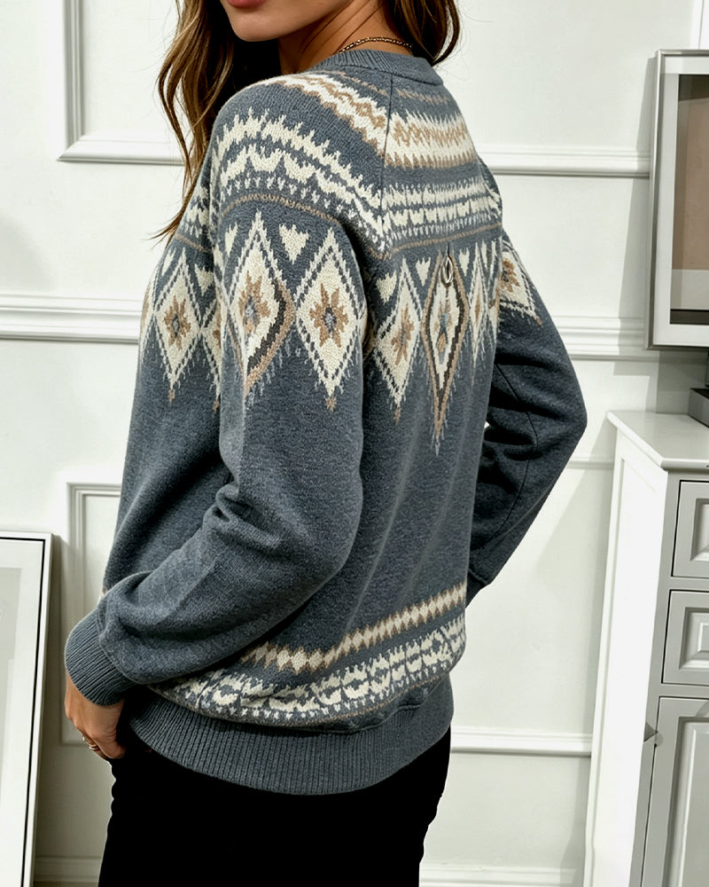 Sweatshirt Glidelås Trykt Lang Erme