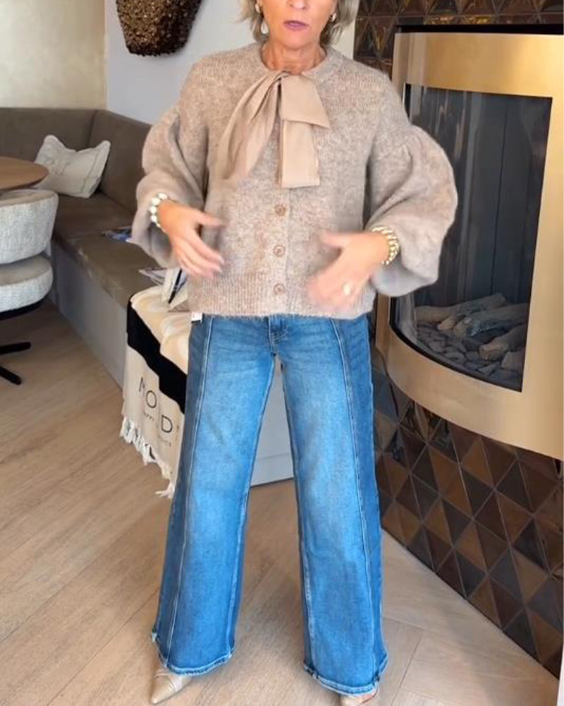 Cardigan Kåpe Med Elegant Stil, Lørdagsermer Design