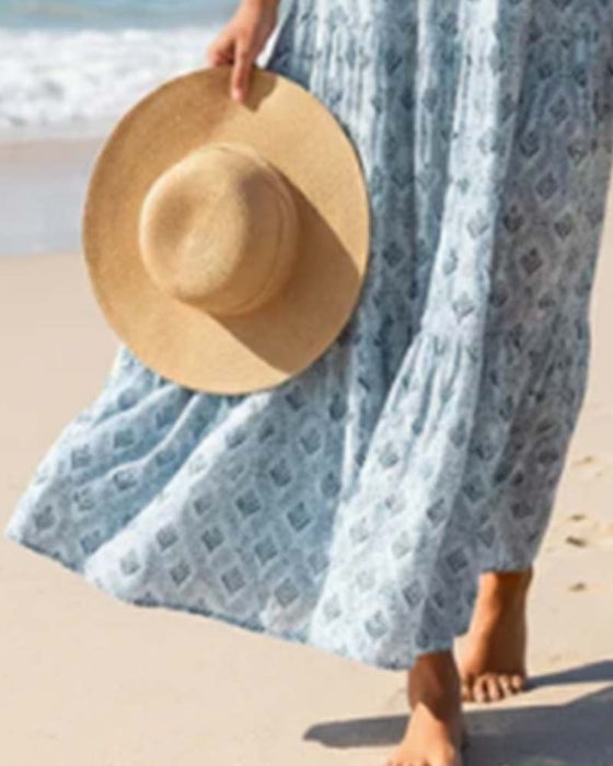 Kjole Vintage V-Hals Blomstret
